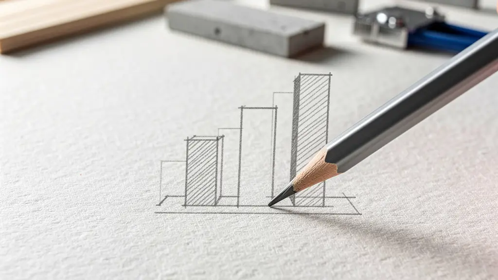 Dreistufige Budgetplanung für Baukosten mit visueller Darstellung der Kostenebenen
