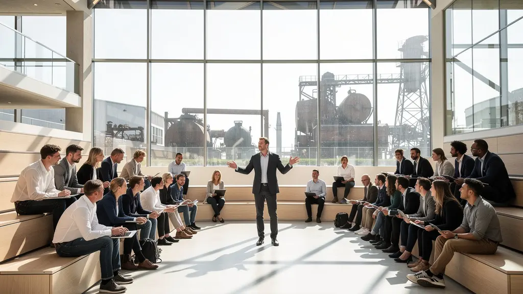 CEO führt transparente Townhall-Diskussion zur digitalen Transformation mit Mitarbeitenden