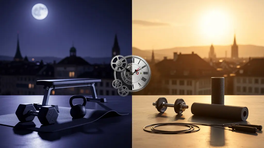 Visualisierung der Trainingsanpassung nach Chronotyp im Schweizer Arbeitsalltag