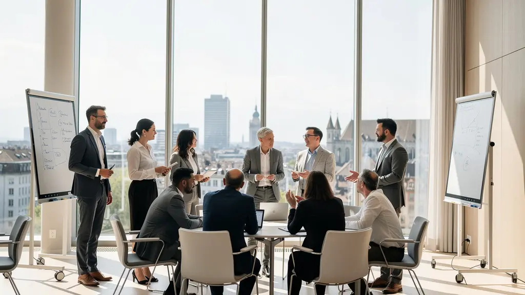 Diverse Führungskräfte in ETH-Weiterbildungsseminar mit kollaborativer Atmosphäre