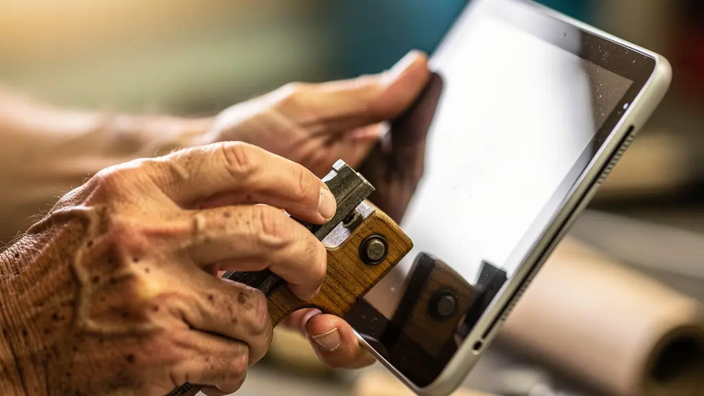 Erfahrener Mitarbeiter und jüngerer Kollege arbeiten gemeinsam an digitalem Projekt