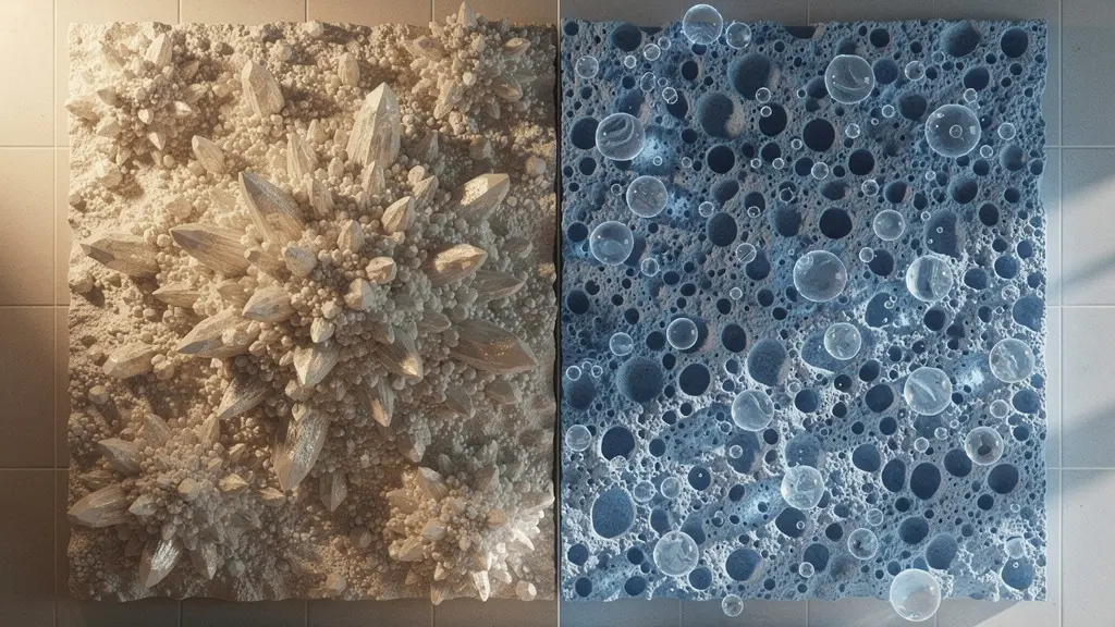 Mikroporöse Struktur von Kalkputz bei der Feuchtigkeitsaufnahme